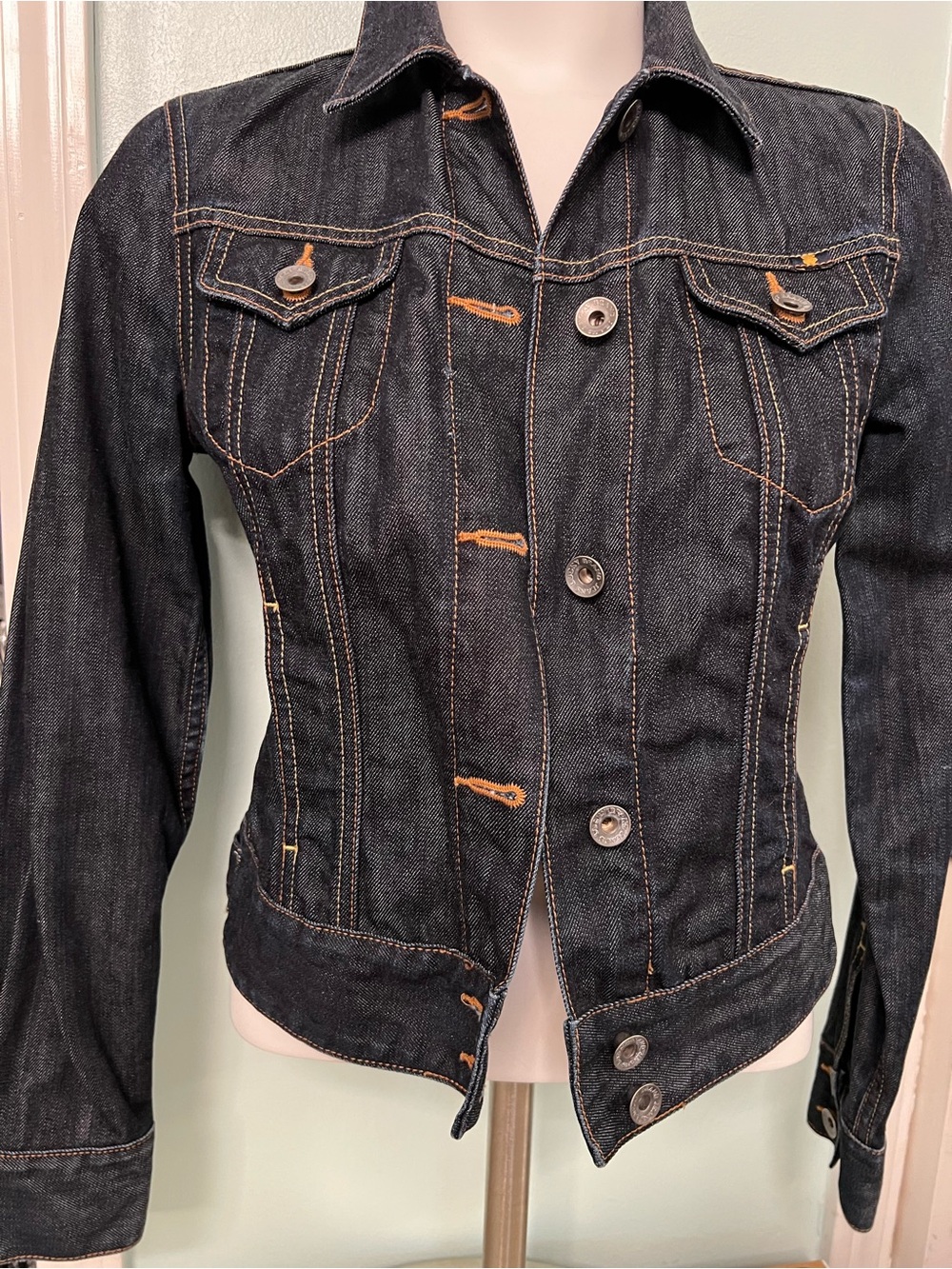Lucky Dark Indigo Denim Jacket - Women's Fitted Jean Coat